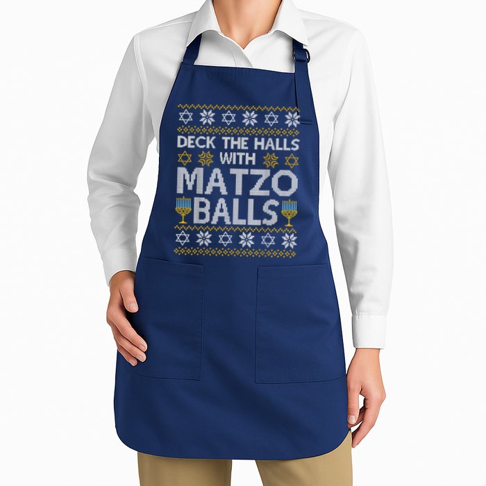 Deck The Halls With Matzo Balls Chanukkah Ugly Hanukkah Apron