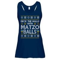 Deck The Halls With Matzo Balls Chanukkah Ugly Hanukkah Ladies Essential Flowy Tank
