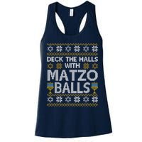 Deck The Halls With Matzo Balls Chanukkah Ugly Hanukkah Womens Tank Top