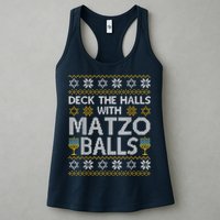 Deck The Halls With Matzo Balls Chanukkah Ugly Hanukkah Womens Tank Top