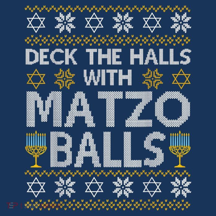 Deck The Halls With Matzo Balls Chanukkah Ugly Hanukkah Toddler Sweatshirt