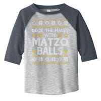 Deck The Halls With Matzo Balls Chanukkah Ugly Hanukkah Toddler Fine Jersey T-Shirt