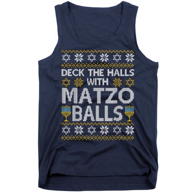Deck The Halls With Matzo Balls Chanukkah Ugly Hanukkah Tank Top