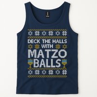 Deck The Halls With Matzo Balls Chanukkah Ugly Hanukkah Tank Top