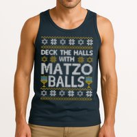 Deck The Halls With Matzo Balls Chanukkah Ugly Hanukkah Tank Top
