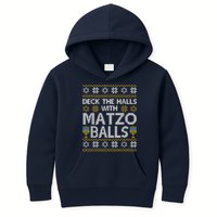 Deck The Halls With Matzo Balls Chanukkah Ugly Hanukkah Kids Hoodie