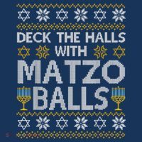 Deck The Halls With Matzo Balls Chanukkah Ugly Hanukkah Zip Tote Bag