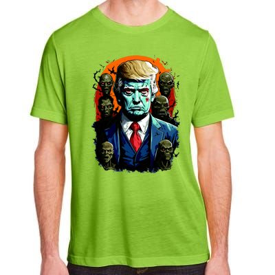 Donald Trump Halloween Silhouette With Zombies Adult ChromaSoft Performance T-Shirt