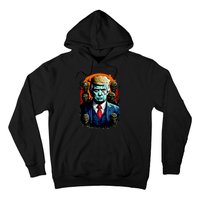 Donald Trump Halloween Silhouette With Zombies Hoodie