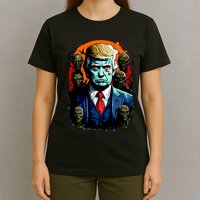 Donald Trump Halloween Silhouette With Zombies T-Shirt