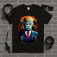 Donald Trump Halloween Silhouette With Zombies T-Shirt