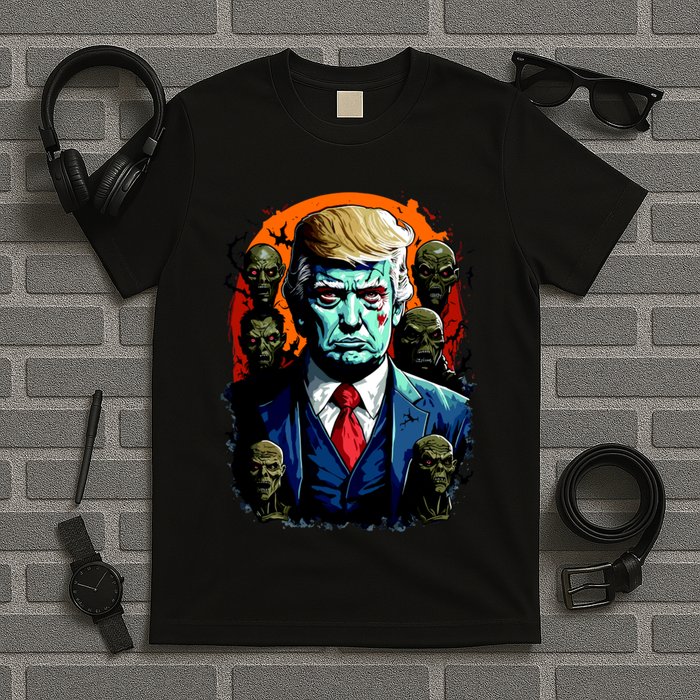 Donald Trump Halloween Silhouette With Zombies T-Shirt