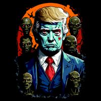Donald Trump Halloween Silhouette With Zombies T-Shirt