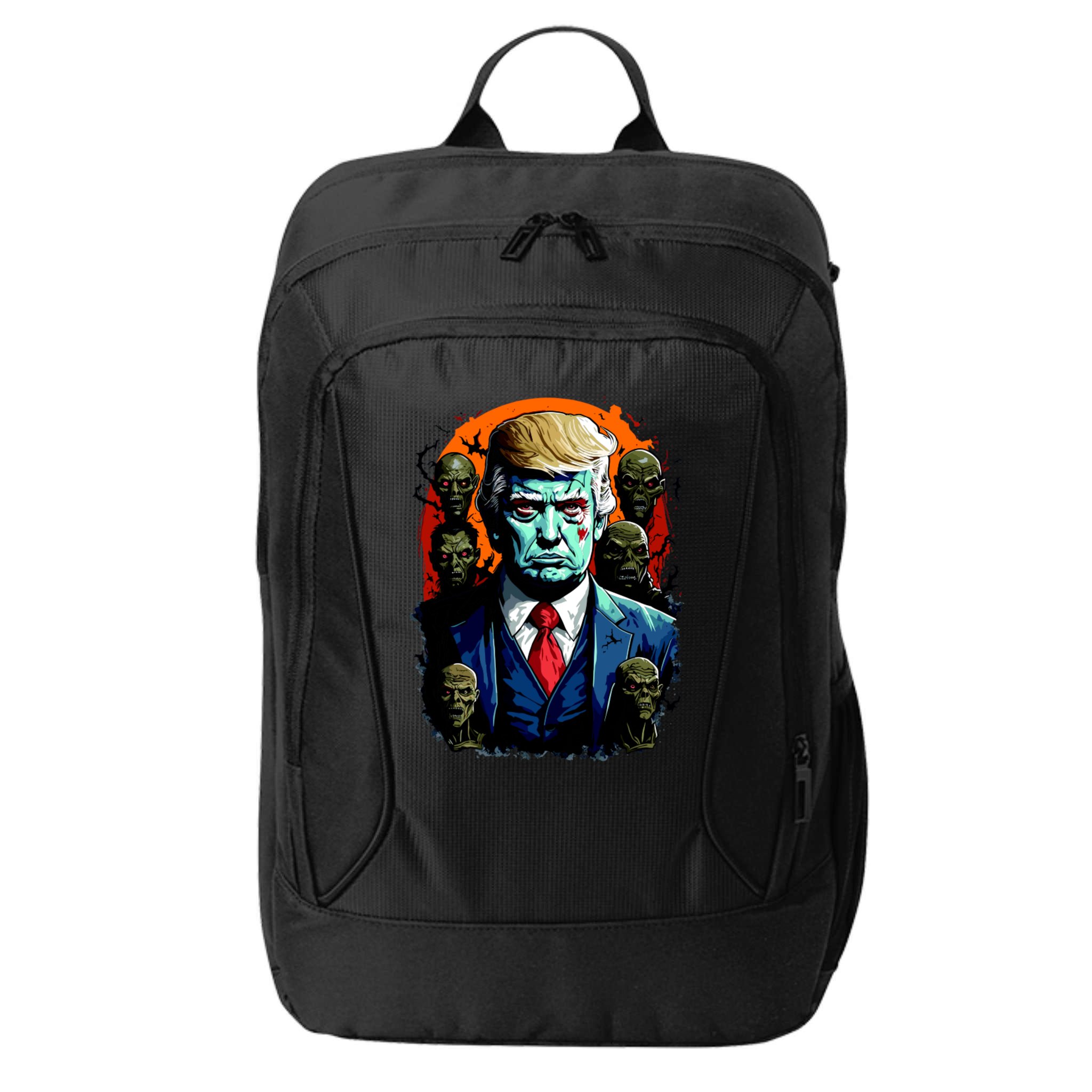 Donald Trump Halloween Silhouette With Zombies City Backpack