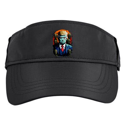 Donald Trump Halloween Silhouette With Zombies Adult Drive Performance Visor