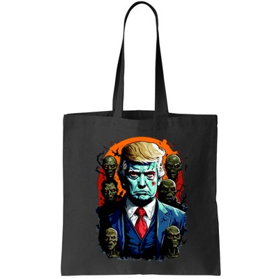 Donald Trump Halloween Silhouette With Zombies Bag