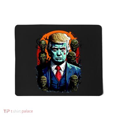 Donald Trump Halloween Silhouette With Zombies Mousepad