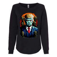 Donald Trump Halloween Silhouette With Zombies Womens California Wash Sweatshirt