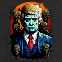 Donald Trump Halloween Silhouette With Zombies Trucker Hat