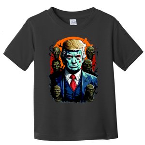 Donald Trump Halloween Silhouette With Zombies Toddler T-Shirt