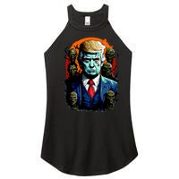 Donald Trump Halloween Silhouette With Zombies Women's Perfect Tri Rocker Tank