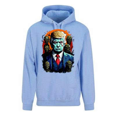 Donald Trump Halloween Silhouette With Zombies Unisex Surf Hoodie