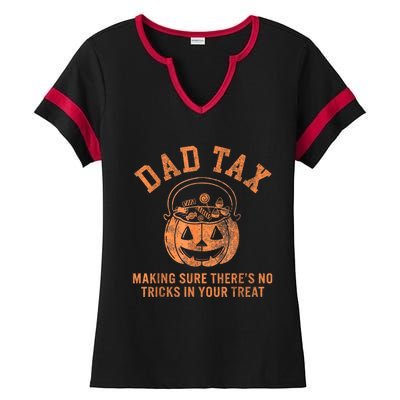 Dad Tax Halloween Trick Or Treat Pumpkin Funny Dad Joke Ladies Halftime Notch Neck Tee