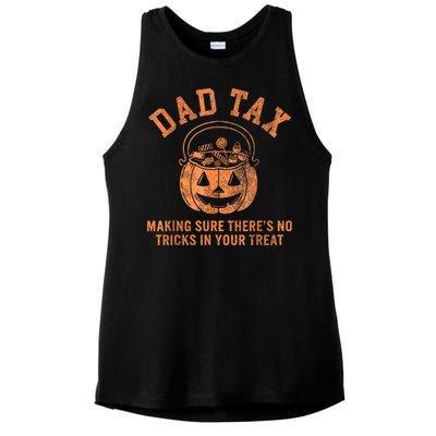 Dad Tax Halloween Trick Or Treat Pumpkin Funny Dad Joke Ladies PosiCharge Tri-Blend Wicking Tank