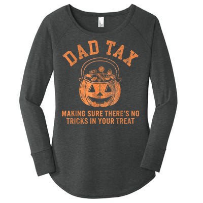 Dad Tax Halloween Trick Or Treat Pumpkin Funny Dad Joke Women's Perfect Tri Tunic Long Sleeve Shirt