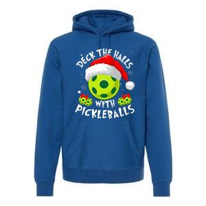 Deck The Halls With Pickleballs Xmas Premium Hoodie