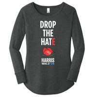 Drop The Hate No Maga Hat Vote Kamala Harris Tim Walz 24 Women's Perfect Tri Tunic Long Sleeve Shirt