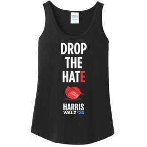 Drop The Hate No Maga Hat Vote Kamala Harris Tim Walz 24 Ladies Essential Tank