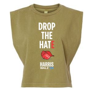 Drop The Hate No Maga Hat Vote Kamala Harris Tim Walz 24 Garment-Dyed Women's Muscle Tee