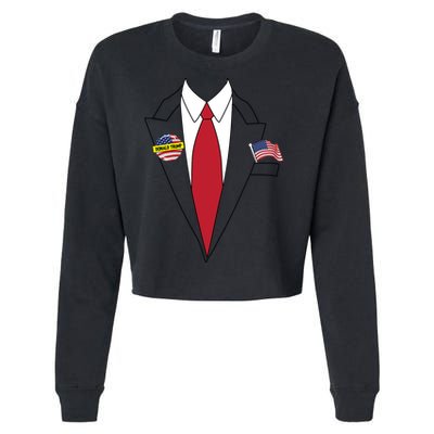 Donald Trump Halloween Costume Cute President Gift Cropped Pullover Crew