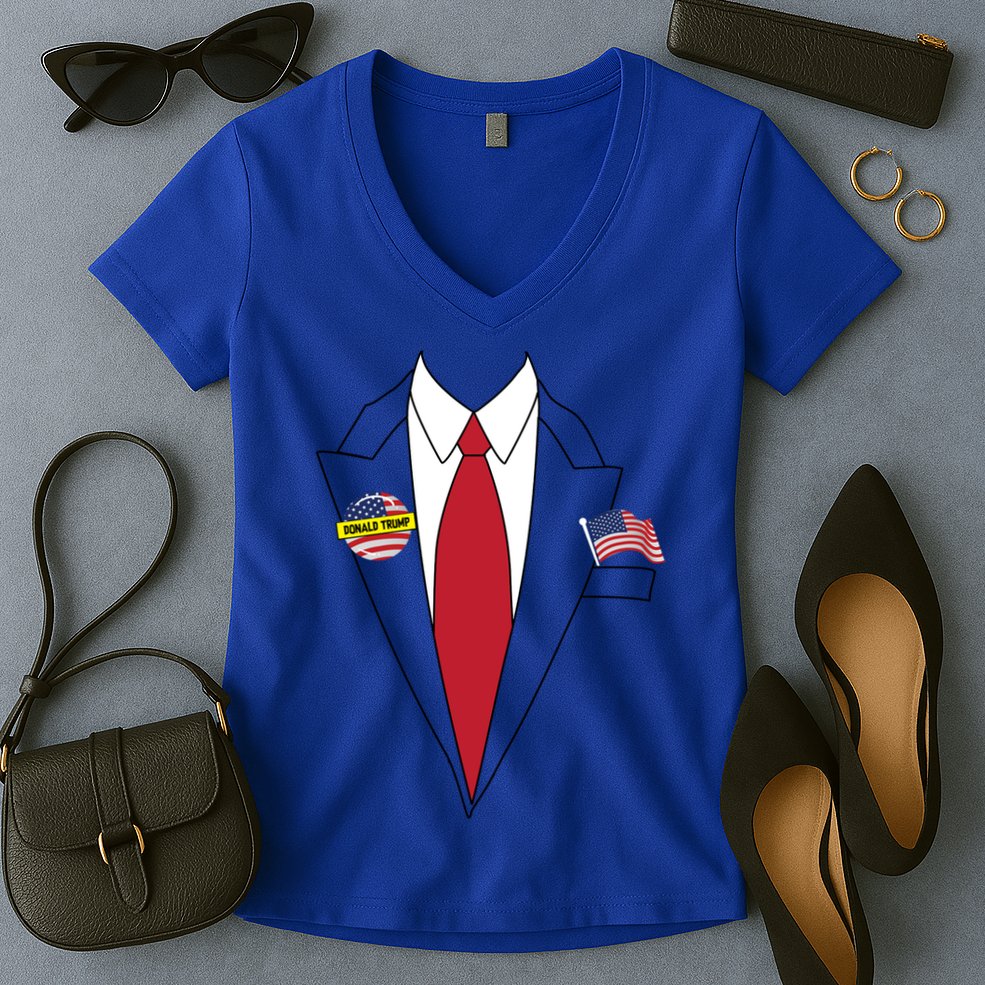 Donald Trump Halloween Costume Cute President Gift Women's V-Neck T-Shirt