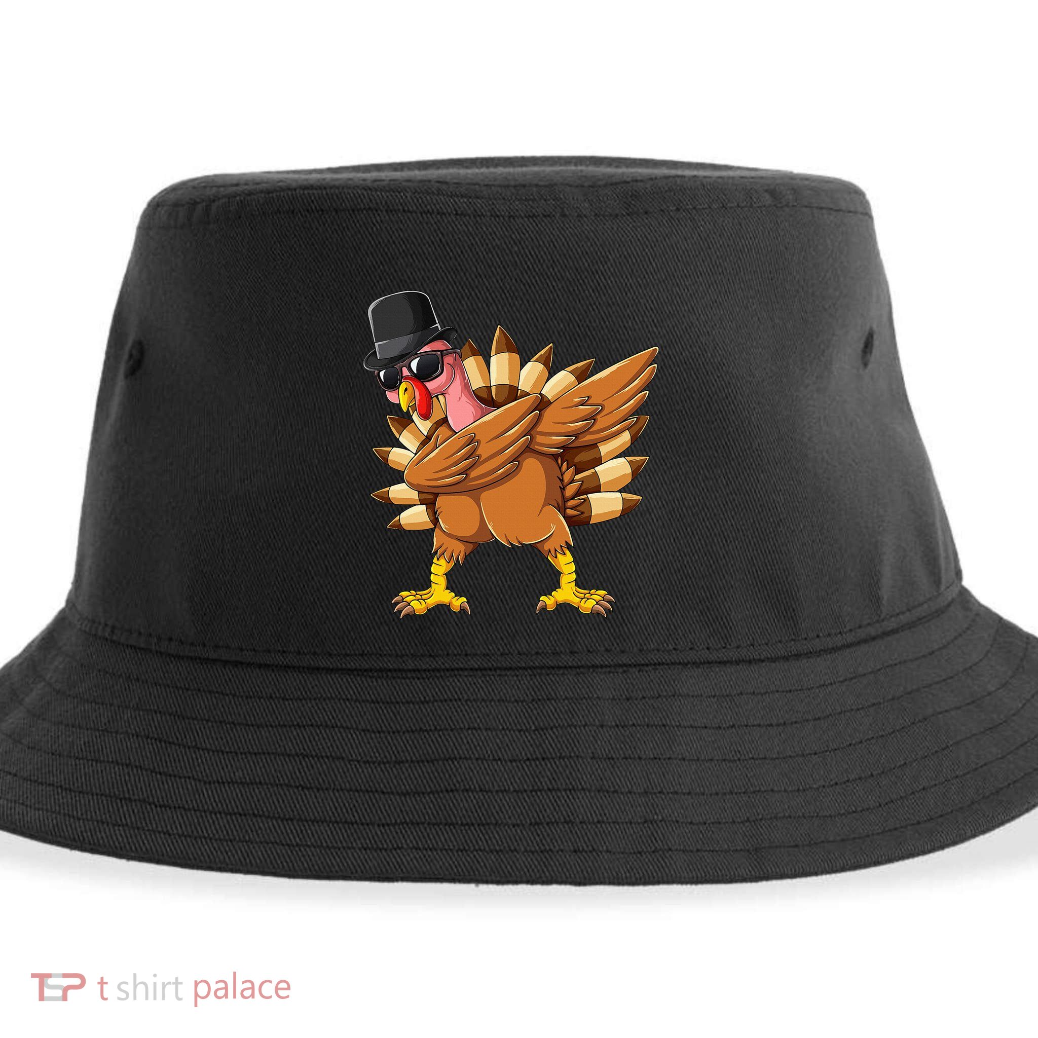 Dabbing Turkey Hat Funny Gifts Thanksgiving Sustainable Bucket Hat