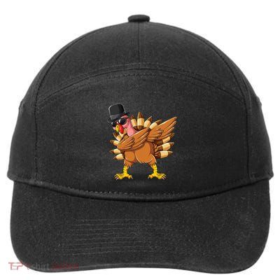 Dabbing Turkey Hat Funny Gifts Thanksgiving 7-Panel Snapback Hat