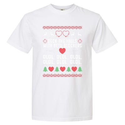 Deck The Halls With Beta Blockers Christmas Doctor Physician Gift Garment-Dyed Heavyweight T-Shirt