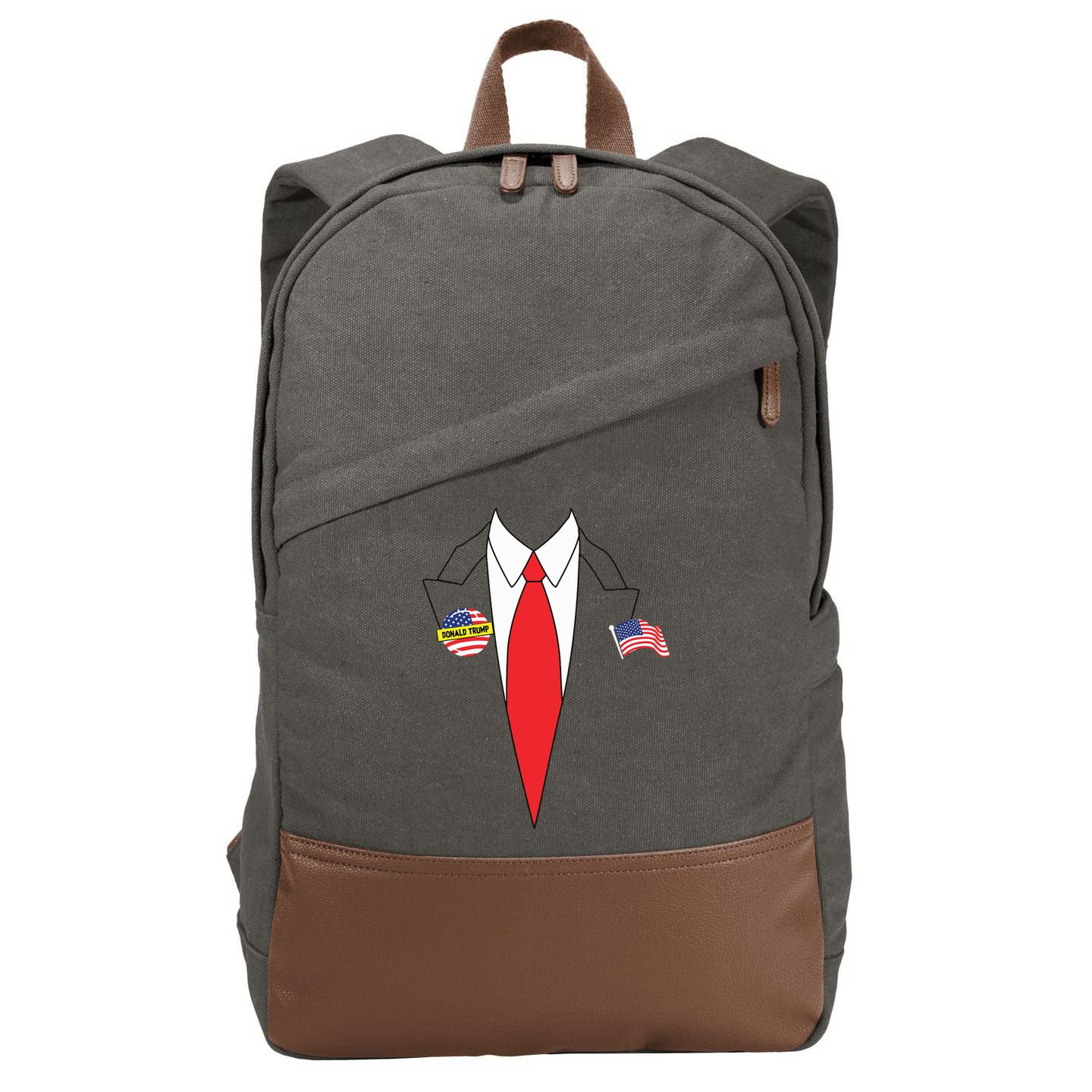 Donald Trump Halloween Costume Cute President Gift Cotton Canvas Backpack