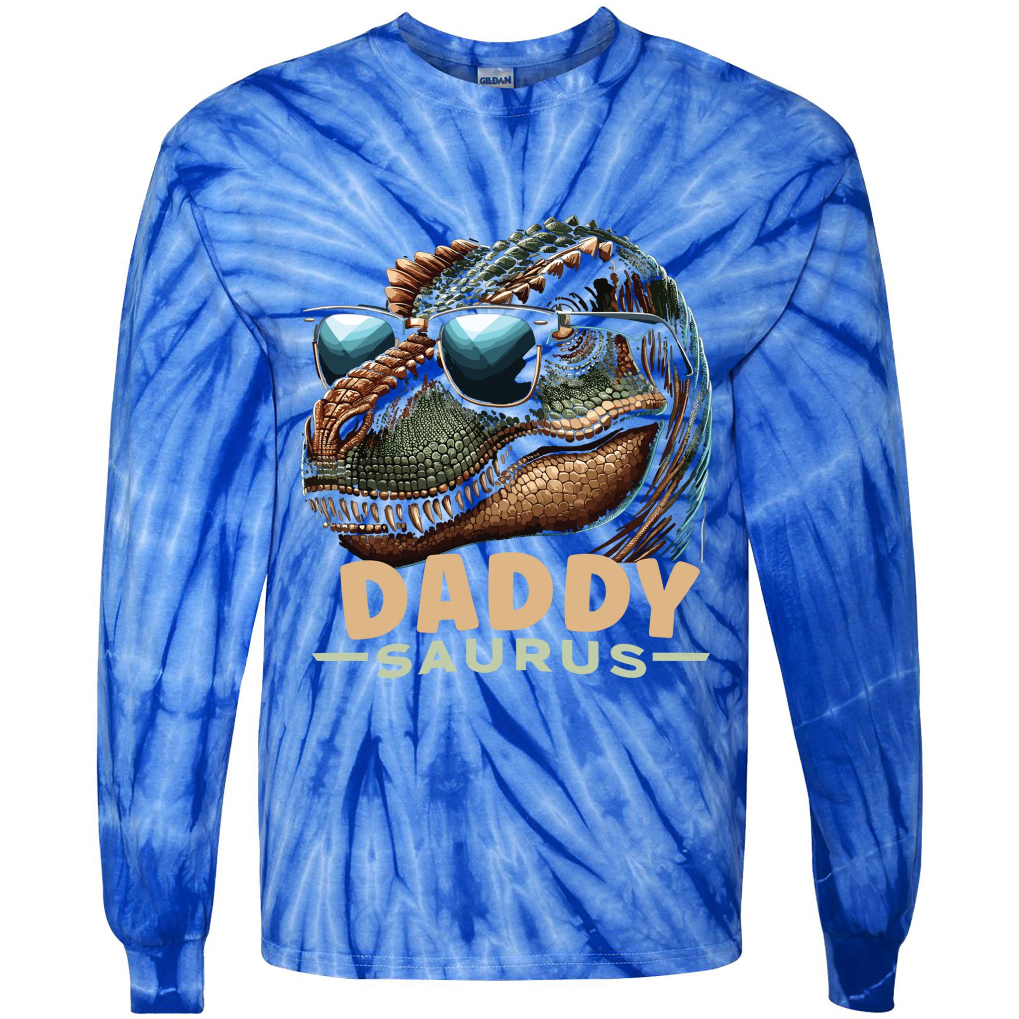 Daddysaurus The Heartwarming Majesty Of Real Fathers Meaningful Gift Tie-Dye Long Sleeve Shirt