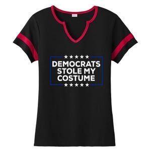 Donald Trump Halloween Costume Democrats Stole My Costume Ladies Halftime Notch Neck Tee