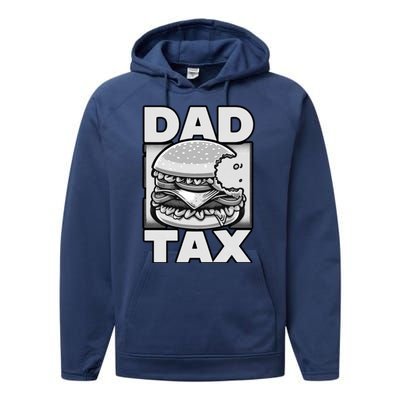 Dad Tax Hamburger Bite Performance Fleece Hoodie