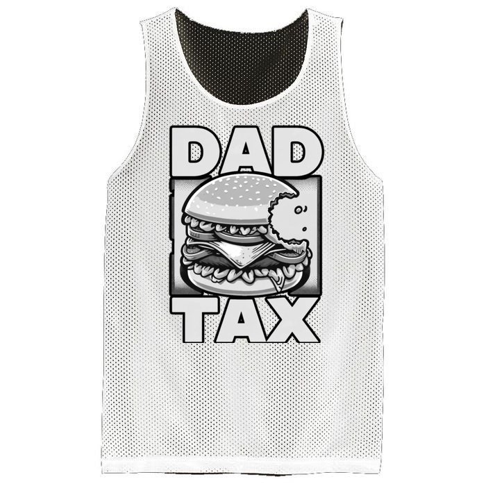 Dad Tax Hamburger Bite Mesh Reversible Basketball Jersey Tank