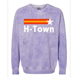 Distressed Town Houston Texas Strong Retro Houston Colorblast Crewneck Sweatshirt