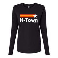 Distressed Town Houston Texas Strong Retro Houston Womens Cotton Relaxed Long Sleeve T-Shirt