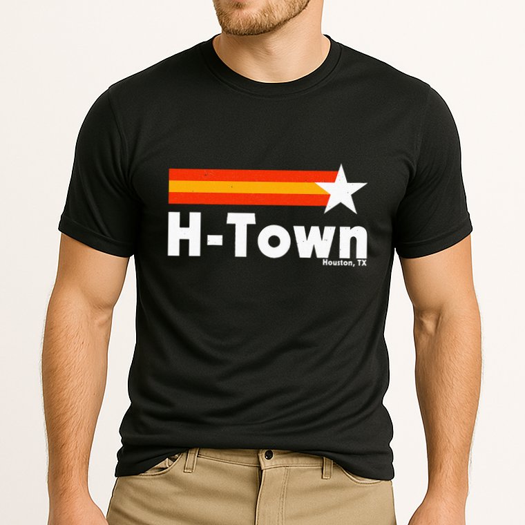Distressed Town Houston Texas Strong Retro Houston Cooling Performance Crew T-Shirt
