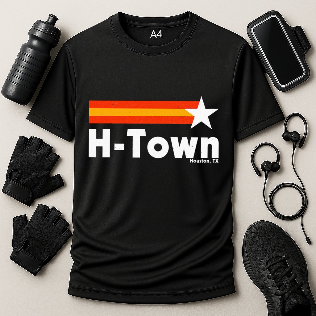 Distressed Town Houston Texas Strong Retro Houston Cooling Performance Crew T-Shirt