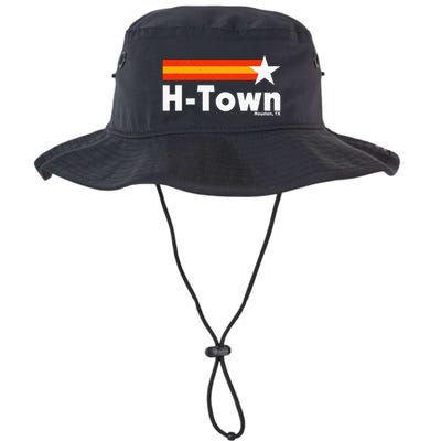 Distressed Town Houston Texas Strong Retro Houston Bucket Hat