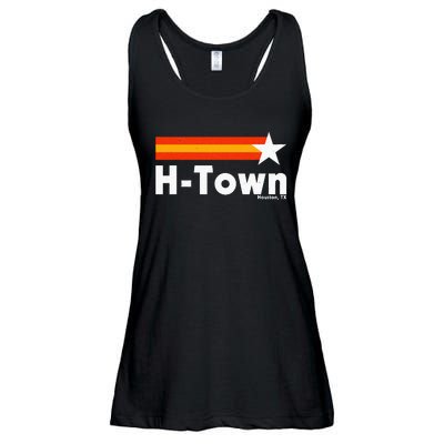 Distressed Town Houston Texas Strong Retro Houston Ladies Essential Flowy Tank