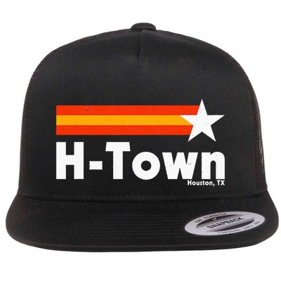 Distressed Town Houston Texas Strong Retro Houston Flatbill Hat